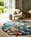 Sanderson sanderson robins wood forest green 146508 Blue, Green, Multicoloured Living Room Wool Rug.