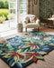 Sanderson sanderson robins wood forest green 146508 Blue, Green, Multicoloured Living Room Wool Rug.