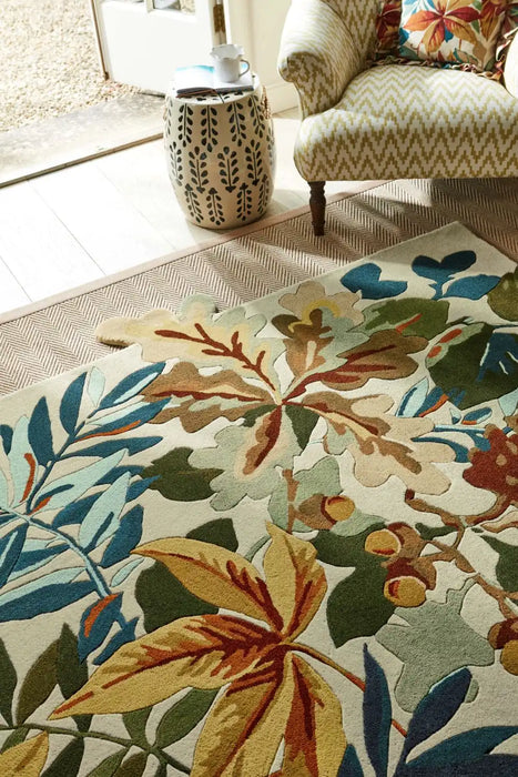 Sanderson sanderson robins wood russet brown 146501 Multicoloured Living Room Wool Rug.