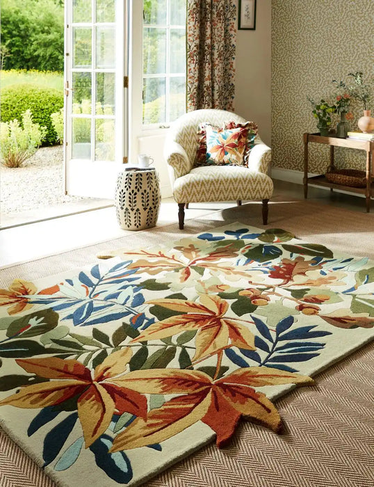 Sanderson sanderson robins wood russet brown 146501 Multicoloured Living Room Wool Rug.