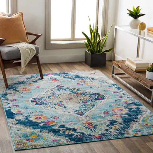 Surya fsa romy 2300 blue Blue Living Room Moroccan Rug.