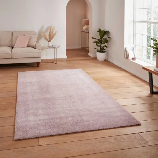 Think Rugs cove rose Pink Living Room Shaggy Rug.