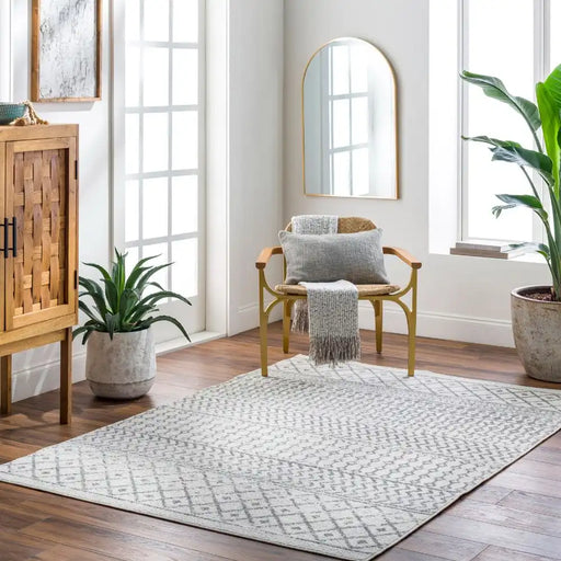 Surya elz rosemary 2369 grey Grey Living Room Geometric Rug.