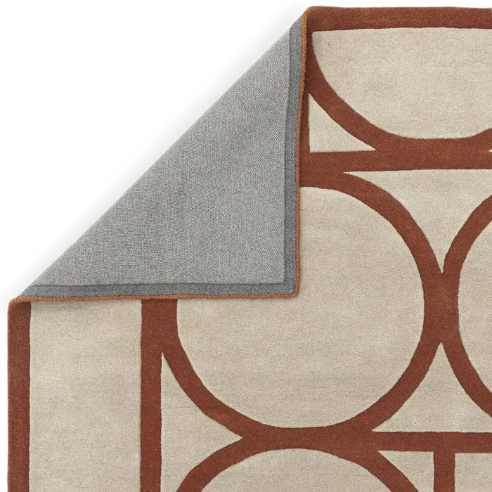Asiatic metro rust Beige, Orange Living Room Wool Rug.