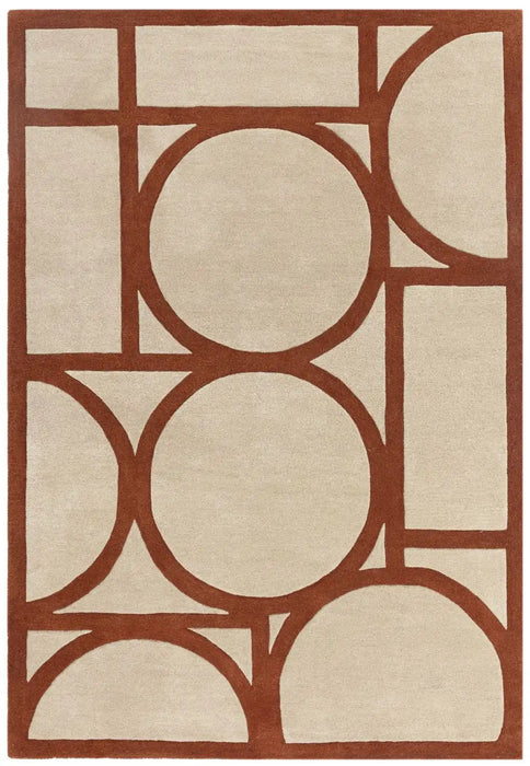 Asiatic metro rust Beige, Orange Living Room Wool Rug.