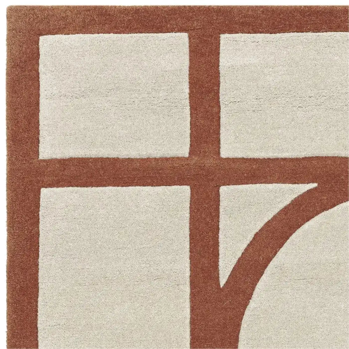 Asiatic metro rust Beige, Orange Living Room Wool Rug.
