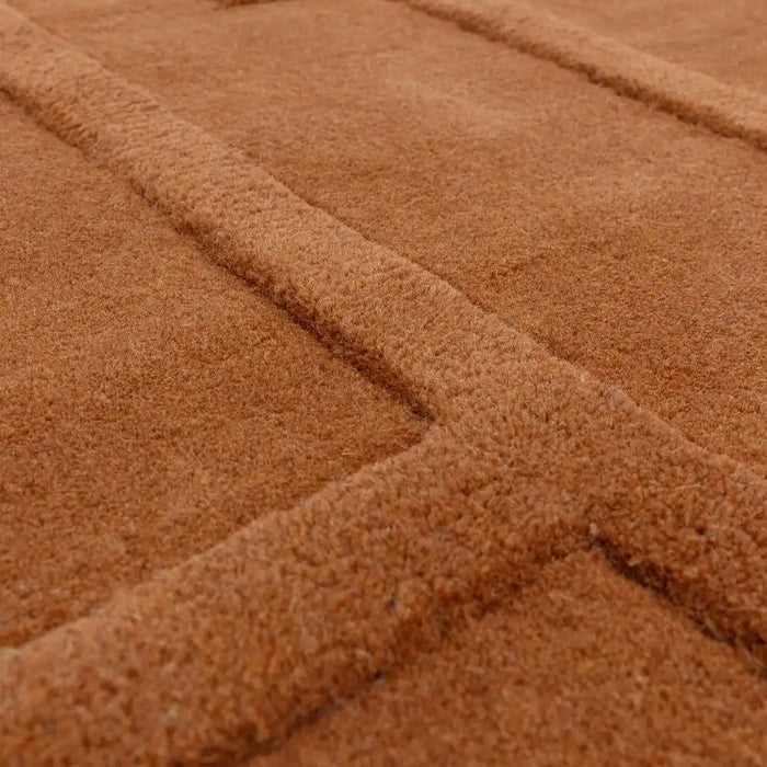Asiatic maze asiatic rust Orange Living Room Wool Rug.