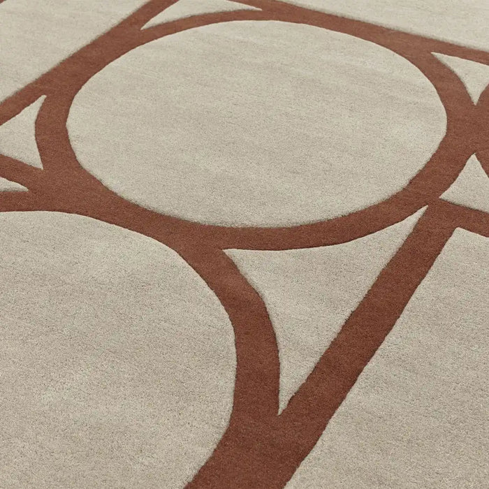Asiatic metro rust Beige, Orange Living Room Wool Rug.