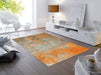 Wash + Dry decor rustic Multicoloured, Orange Living Room Washable Rug.
