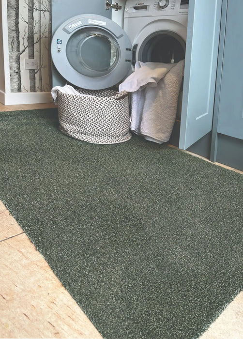 My Mats my mat cotton sage green Green Outdoor  Washable Rug.
