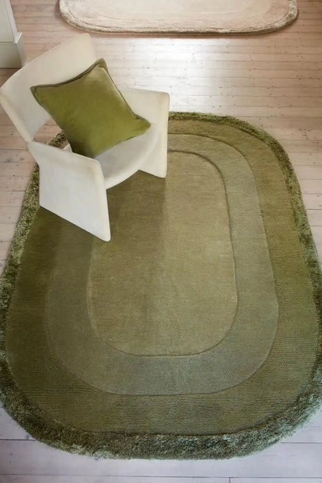 Asiatic halo sage Green Living Room Wool Rug.
