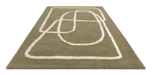 Asiatic infinity sage Green Living Room Wool Rug.
