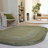 Asiatic halo sage Green Living Room Wool Rug.