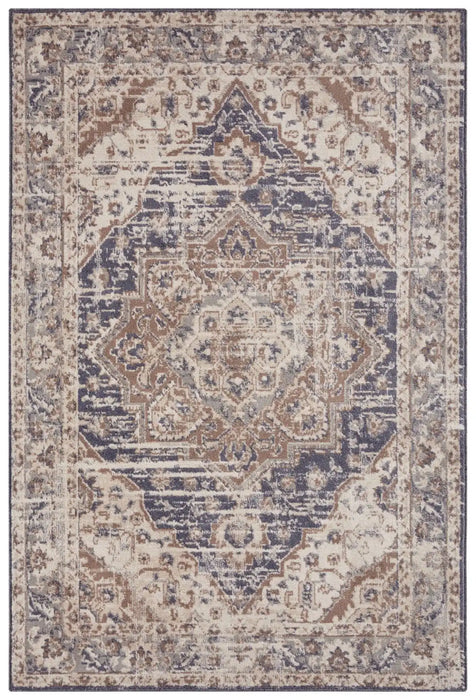 Hanse Home terrain sand cream blue Blue, Cream Living Room Moroccan Rug.