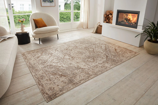Hanse Home terrain sand cream brown Brown, Cream Living Room Moroccan Rug.