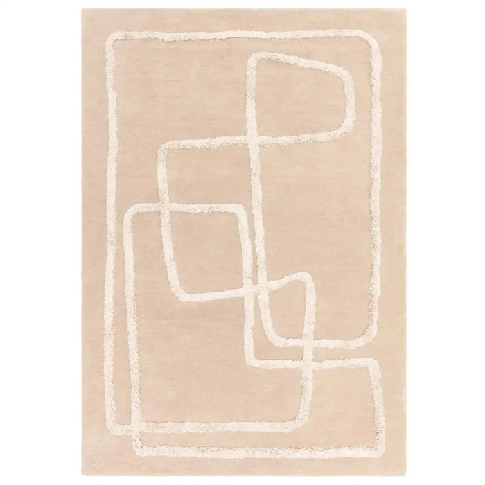 Asiatic infinity sand Beige Living Room Wool Rug.