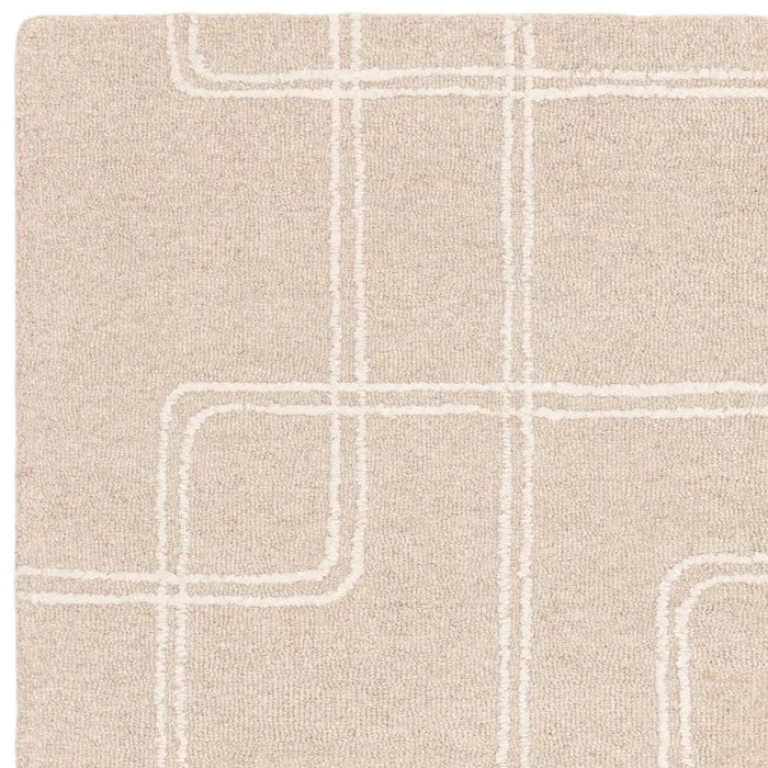 Asiatic ada sand Beige Living Room Wool Rug.