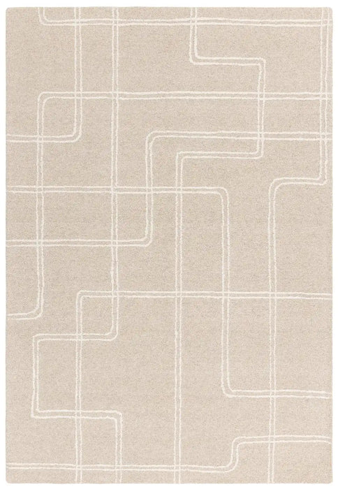 Asiatic ada sand Beige Living Room Wool Rug.