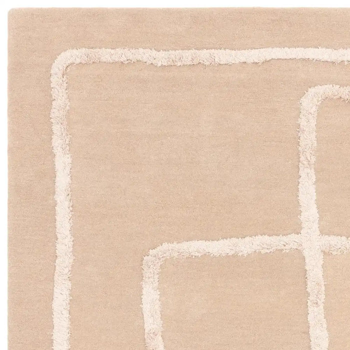 Asiatic infinity sand Beige Living Room Wool Rug.
