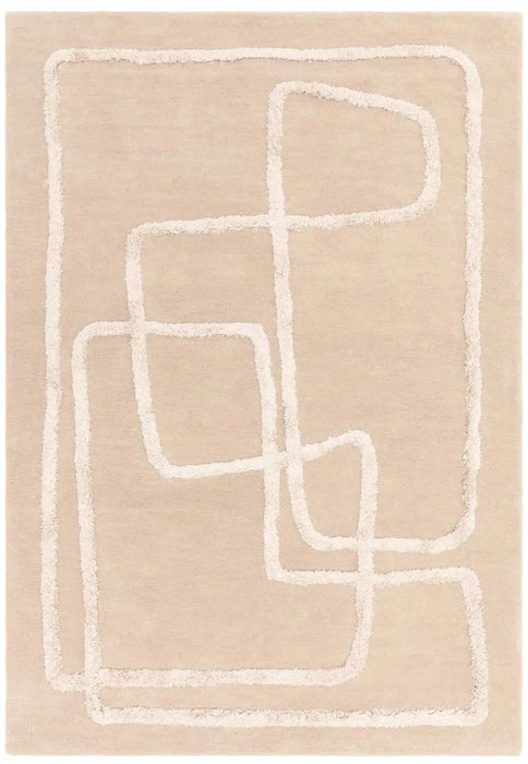 Asiatic infinity sand Beige Living Room Wool Rug.