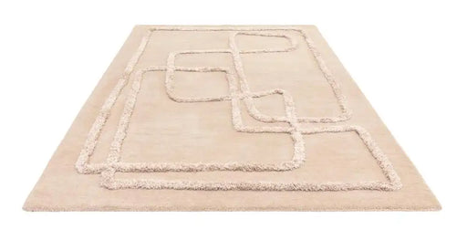 Asiatic infinity sand Beige Living Room Wool Rug.