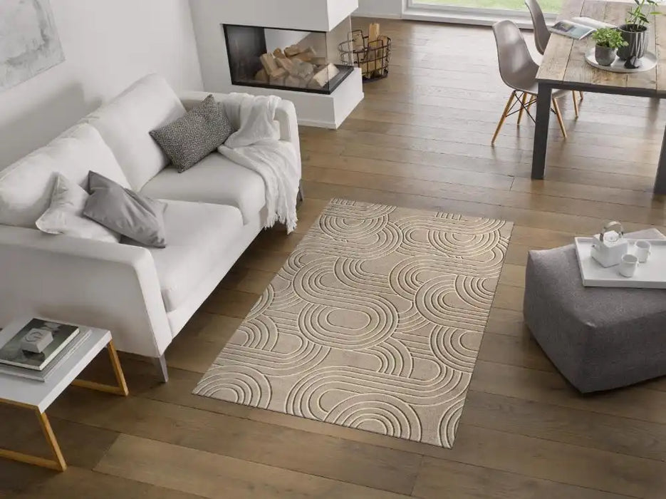 Wash + Dry decor sand twist Beige Living Room Washable Rug.