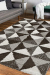 Homemaker snug melrose scandi grey Grey Living Room Geometric Rug.