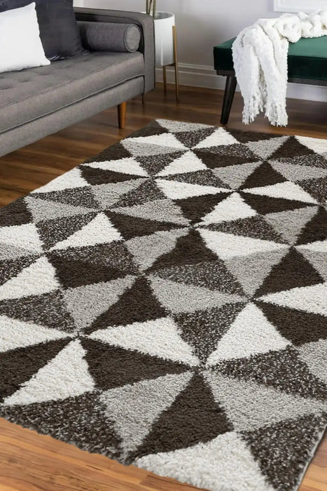 Homemaker snug melrose scandi grey Grey Living Room Geometric Rug.