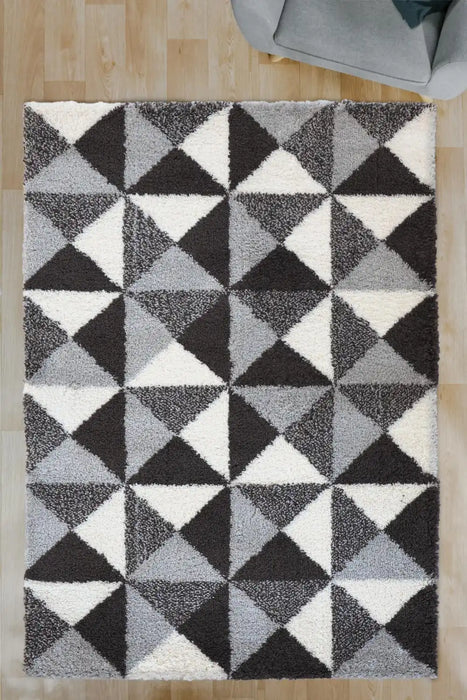 Homemaker snug melrose scandi grey Grey Living Room Geometric Rug.