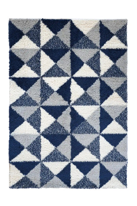 Homemaker snug melrose scandi navy Blue, Navy Living Room Geometric Rug.
