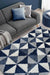 Homemaker snug melrose scandi navy Blue, Navy Living Room Geometric Rug.