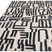 Asiatic mason script Blue, Ivory Living Room Geometric Rug.