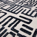 Asiatic mason script Blue, Ivory Living Room Geometric Rug.