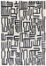 Asiatic mason script Blue, Ivory Living Room Geometric Rug.