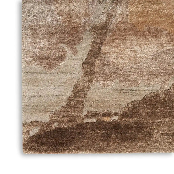 Nourison silk shadows sha24 beige silver Beige Living Room  Rug.
