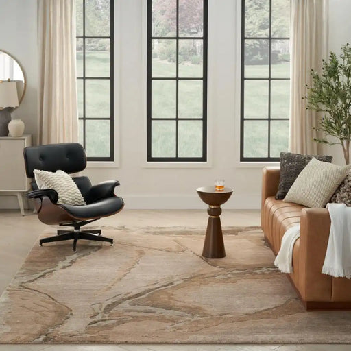 Nourison silk shadows sha24 beige silver Beige Living Room  Rug.