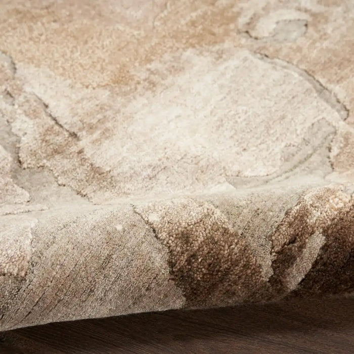 Nourison silk shadows sha24 beige silver Beige Living Room  Rug.