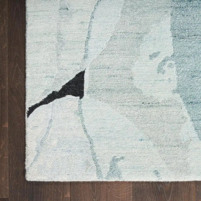 Nourison silk shadows sha25 blue pink Blue, Pink Living Room  Rug.