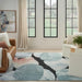 Nourison silk shadows sha25 blue pink Blue, Pink Living Room  Rug.