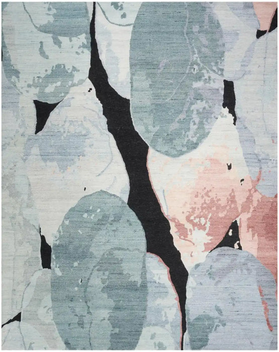 Nourison silk shadows sha25 blue pink Blue, Pink Living Room  Rug.