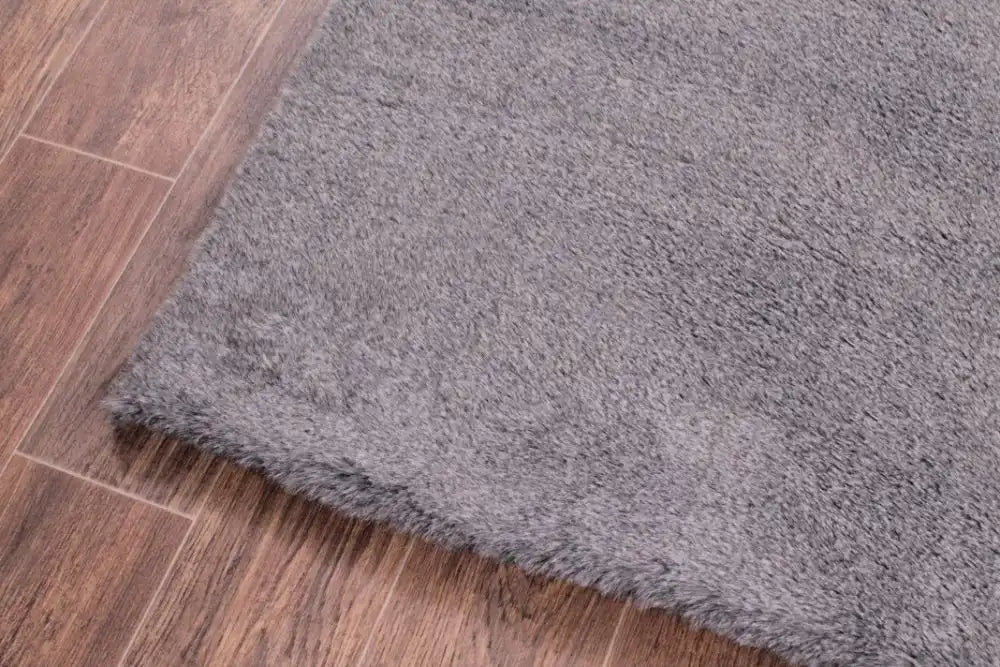 HMC tipped luxe fur shadow grey Grey Living Room Shaggy Rug.