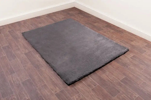 HMC tipped luxe fur shadow grey Grey Living Room Shaggy Rug.