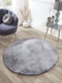 HMC tipped luxe fur shadow grey Grey Living Room Shaggy Rug.