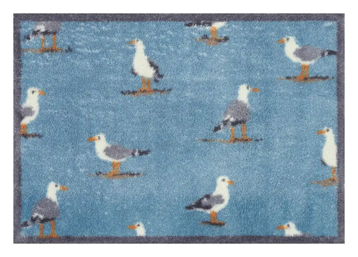 Turtle Mat sanderson home shore birds blue Blue Outdoor  Washable Rug.