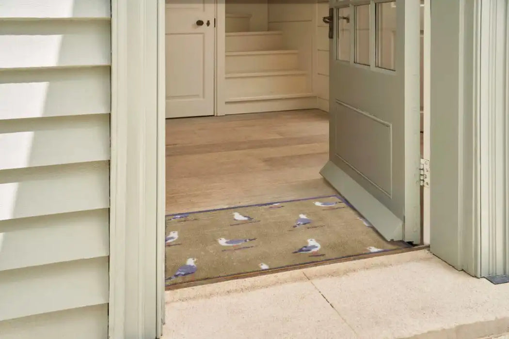 Turtle Mat sanderson home shore birds neutral Beige Outdoor  Washable Rug.