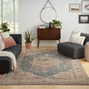 Nourison sahar shr06 ivory blue Blue, Ivory Living Room Moroccan Rug.