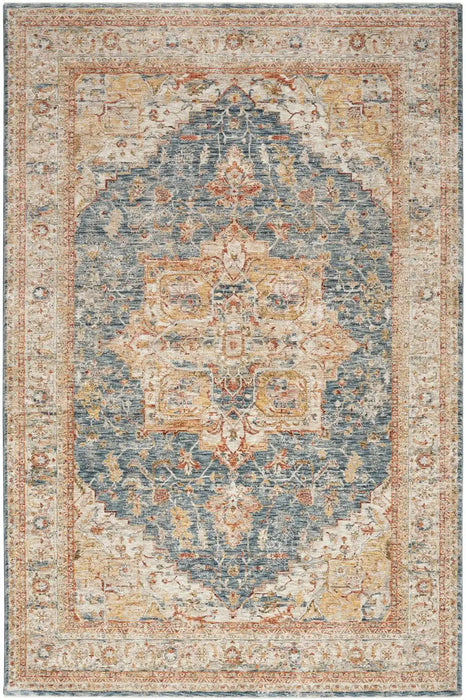 Nourison sahar shr06 ivory blue Blue, Ivory Living Room Moroccan Rug.