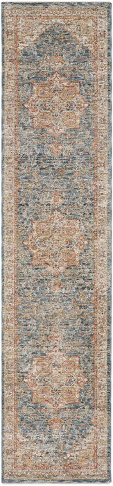 Nourison sahar shr06 ivory blue Blue, Ivory Living Room Moroccan Rug.