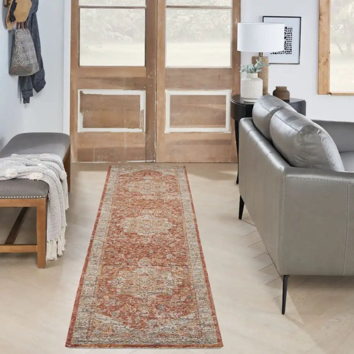 Nourison sahar shr06 ivory multi Ivory, Multicoloured Living Room Moroccan Rug.