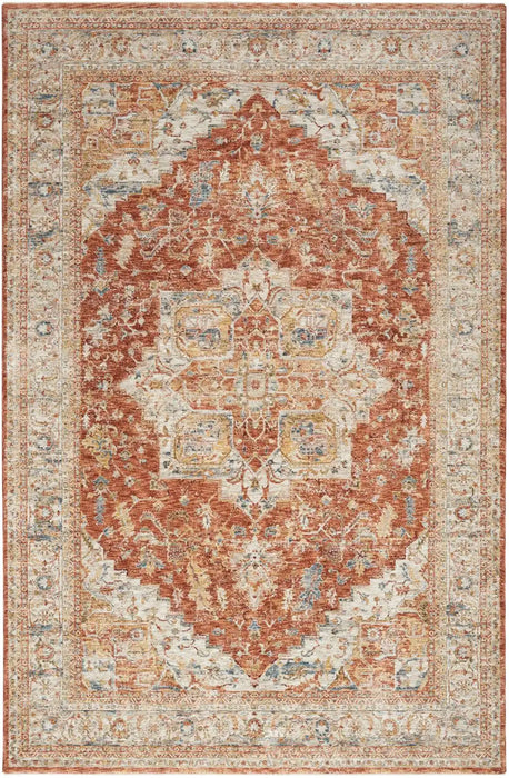 Nourison sahar shr06 ivory multi Ivory, Multicoloured Living Room Moroccan Rug.